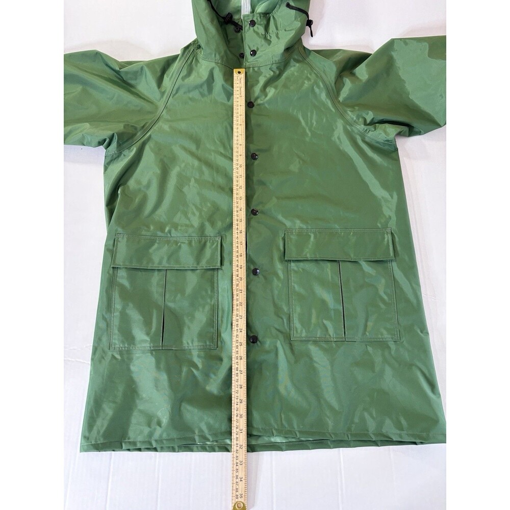 Watershed 300 Series Waterproof Rain Suit Jacket L Pants Green Hooded USA Made - Picture 9 of 16